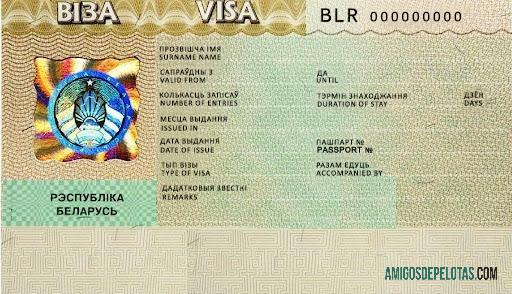 Visto para Bielorrússia exemplo real